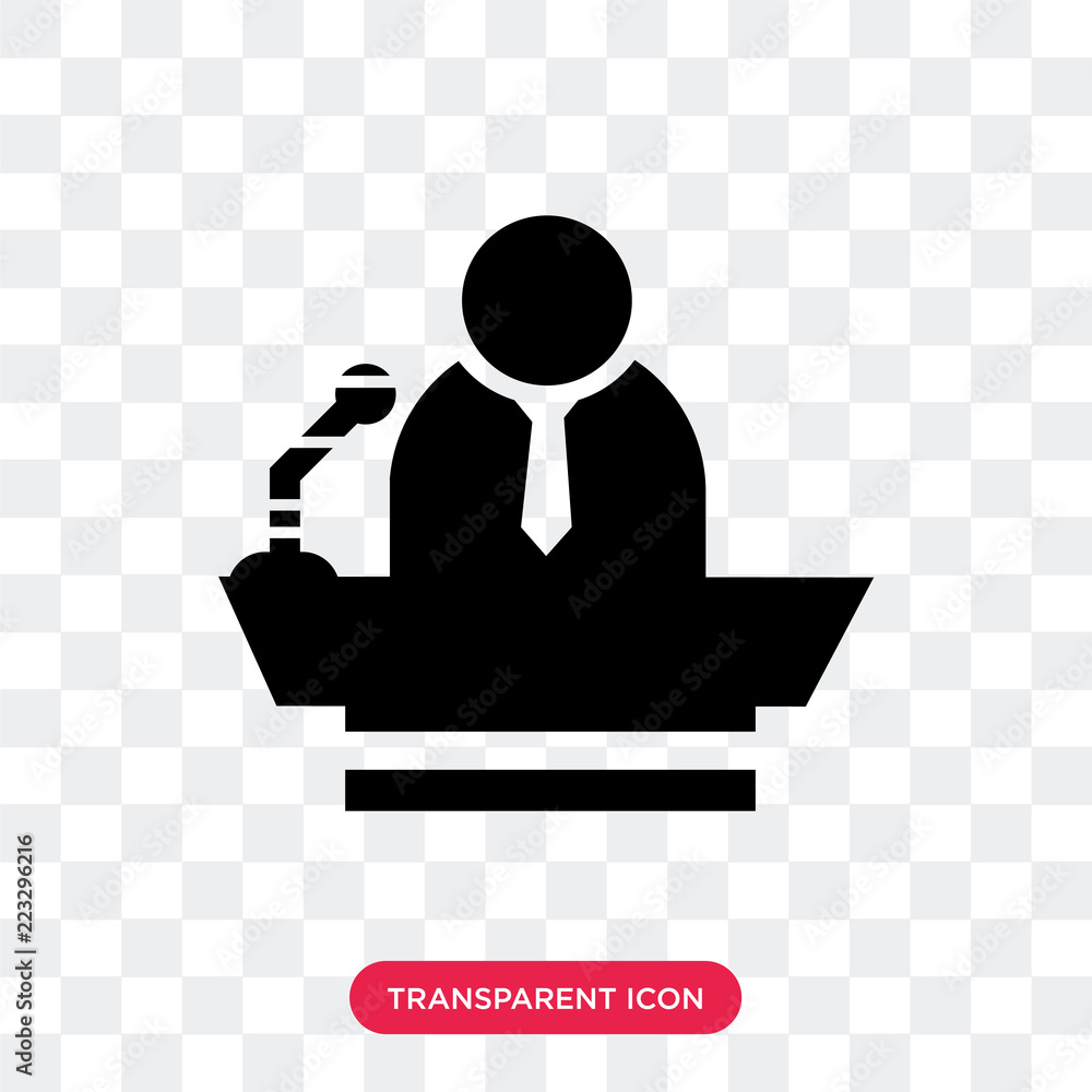 Poster speech vector icon isolated on transparent background, speech logo design