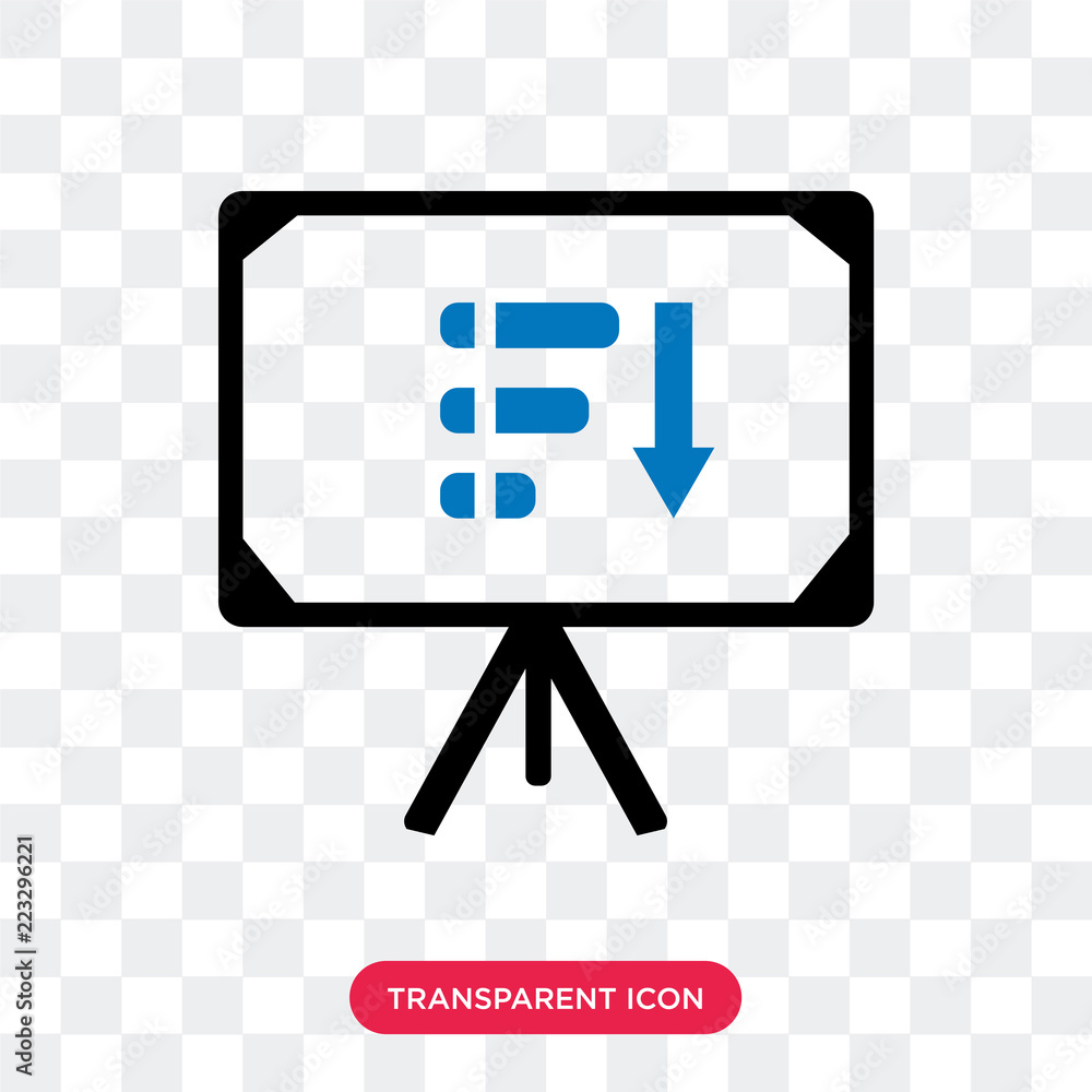 Poster presentation vector icon isolated on transparent background, presentation logo design