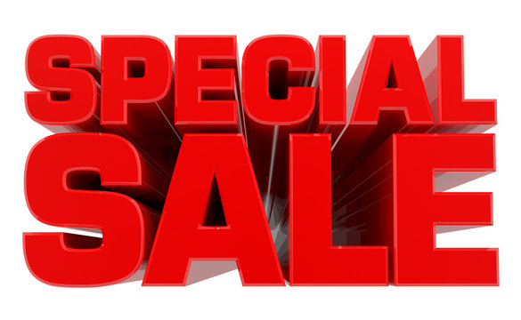 3D SPECIAL SALE word on white background 3d rendering