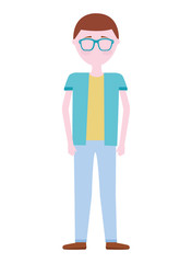 young man with eyeglasses avatar character