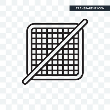 Grid off vector icon isolated on transparent background, Grid off logo design