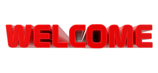 3D WELCOME word on white background 3d rendering