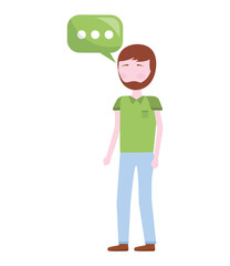 young man with speech bubble avatar character