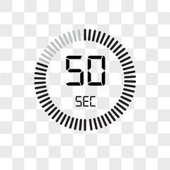 The 50 seconds vector icon isolated on transparent background, The 50 seconds logo design