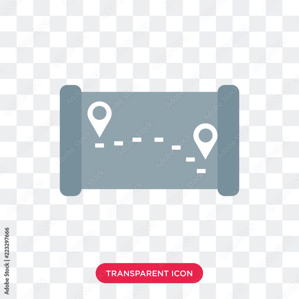 Poster map vector icon isolated on transparent background, map logo design