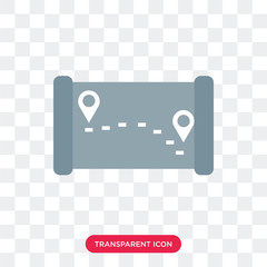 Map vector icon isolated on transparent background, Map logo design