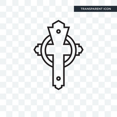 Cross vector icon isolated on transparent background, Cross logo design