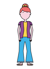 young woman avatar character