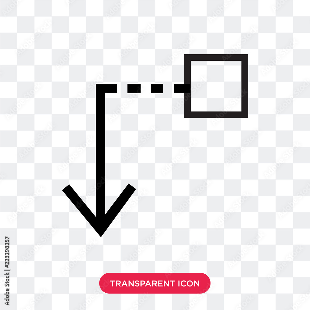 Poster drag down vector icon isolated on transparent background, drag down logo design