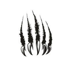 Wild animal claw vector scratches
