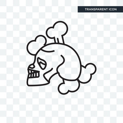 Skull and Bones vector icon isolated on transparent background, Skull and Bones logo design