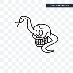 Skull and Snake vector icon isolated on transparent background, Skull and Snake logo design