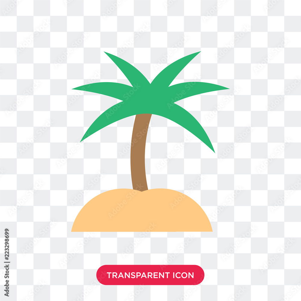 Poster palm tree vector icon isolated on transparent background, palm tree logo design