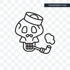 Sailor Skull vector icon isolated on transparent background, Sailor Skull logo design
