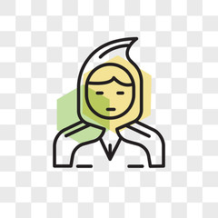 Little  riding hood vector icon isolated on transparent background, Little  riding hood logo design