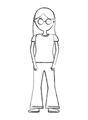 woman in glasses character cartoon