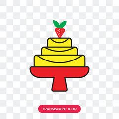 Wedding cake vector icon isolated on transparent background, Wedding cake logo design