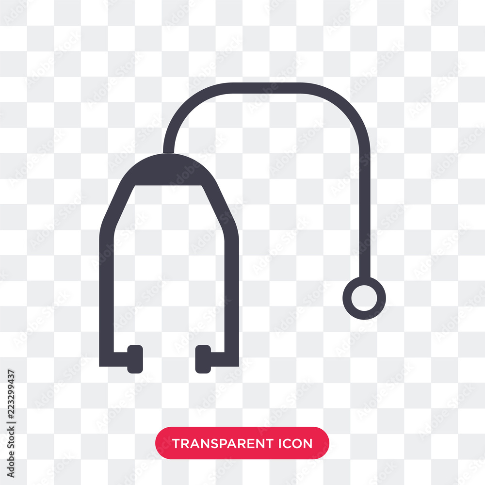 Wall mural Stethoscope vector icon isolated on transparent background, Stethoscope logo design