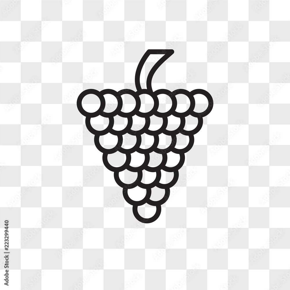 Poster grape vector icon isolated on transparent background, grape logo design