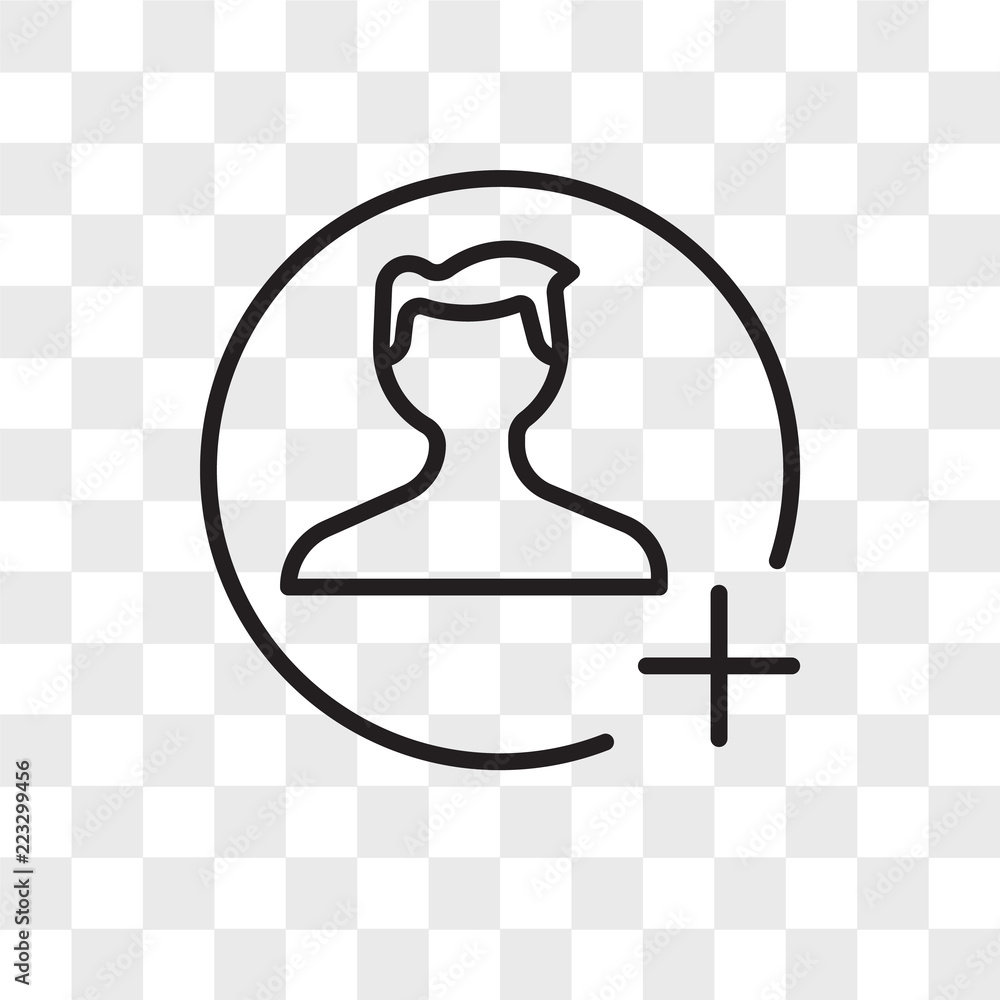 Poster add user vector icon isolated on transparent background, add user logo design