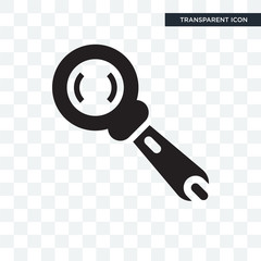 Magnification lens vector icon isolated on transparent background, Magnification lens logo design