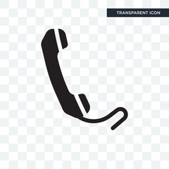 Telephone receiver vector icon isolated on transparent background, Telephone receiver logo design - obrazy, fototapety, plakaty