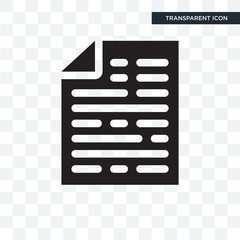 Document vector icon isolated on transparent background, Document logo design