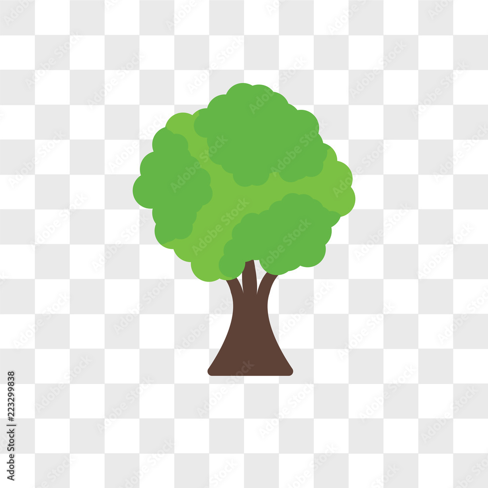 Poster tree vector icon isolated on transparent background, tree logo design