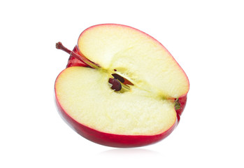 Fresh red apple on white background