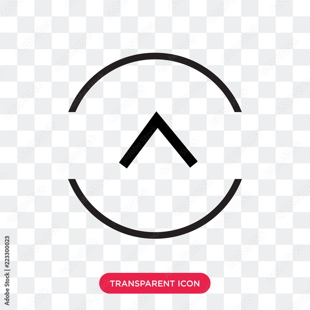 Poster up arrow vector icon isolated on transparent background, up arrow logo design