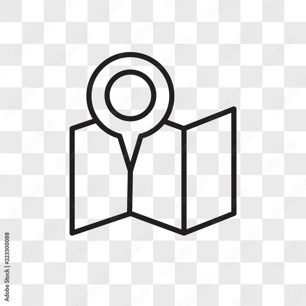Poster map vector icon isolated on transparent background, map logo design
