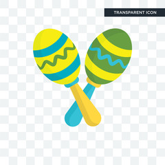 Maracas vector icon isolated on transparent background, Maracas logo design
