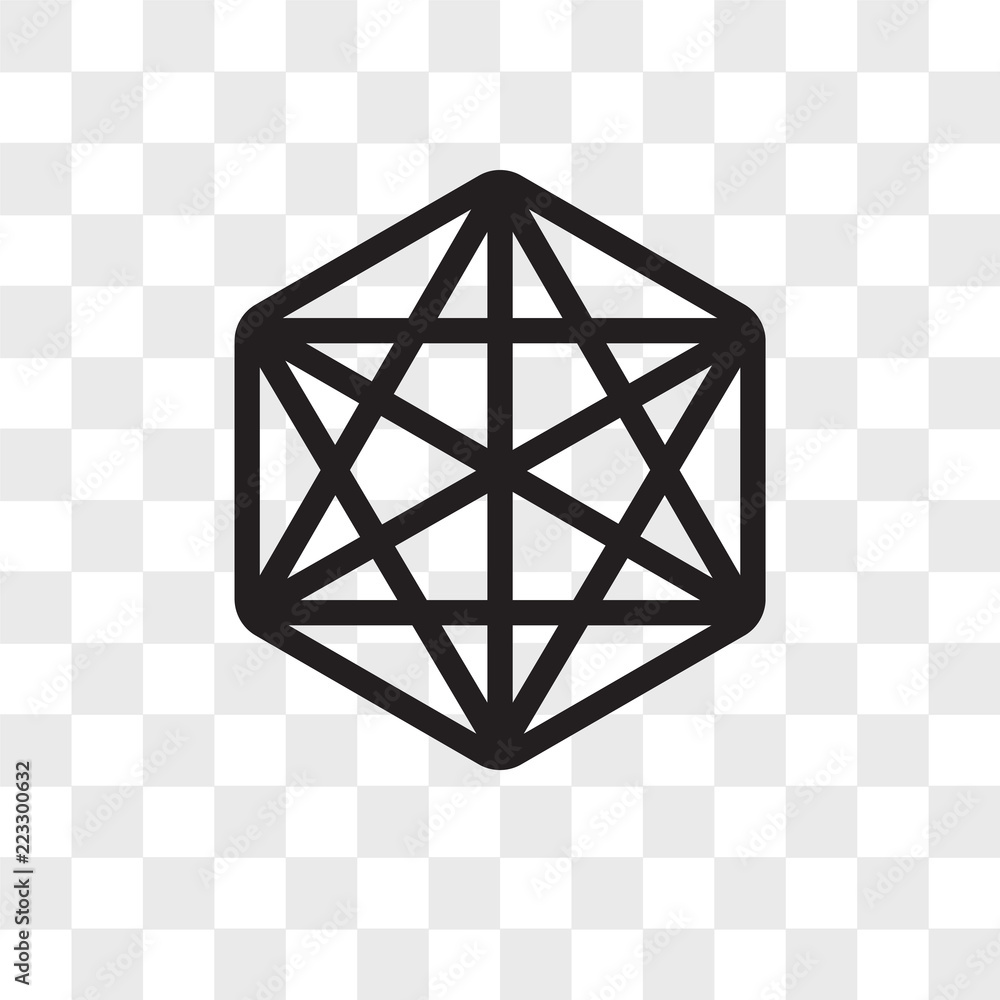 Poster cube vector icon isolated on transparent background, cube logo design