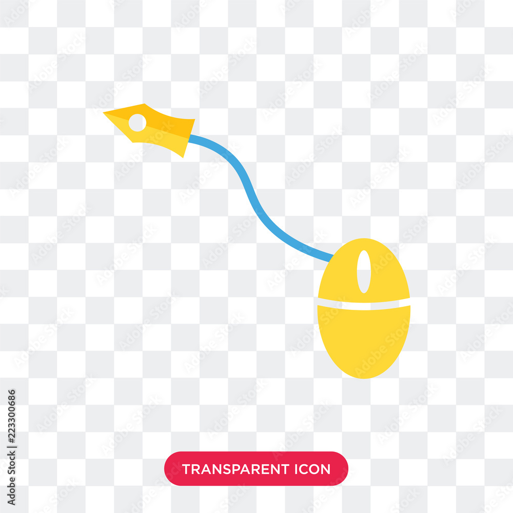 Poster mouse vector icon isolated on transparent background, mouse logo design