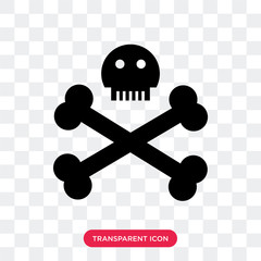 Skull vector icon isolated on transparent background, Skull logo design