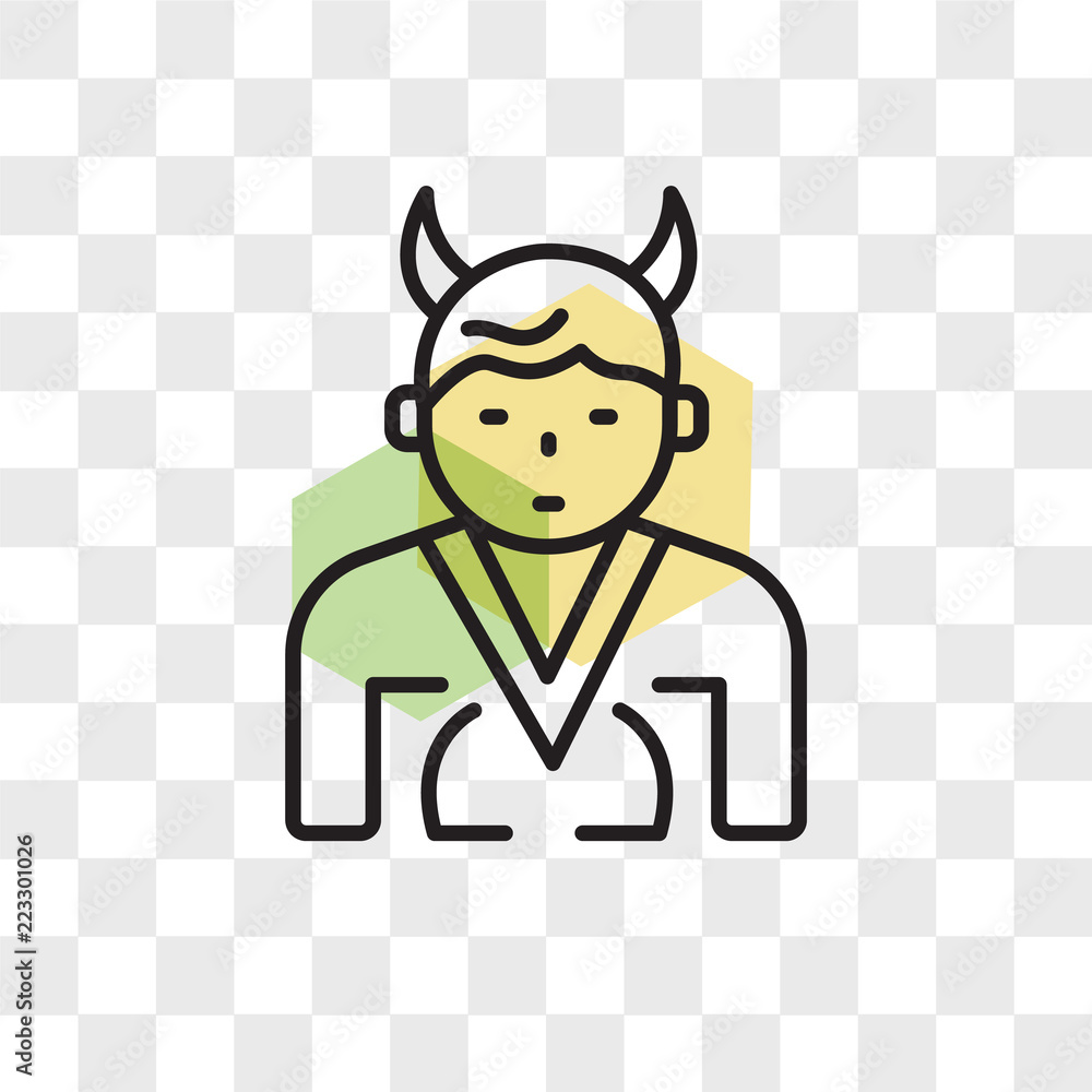 Poster character vector icon isolated on transparent background, character logo design