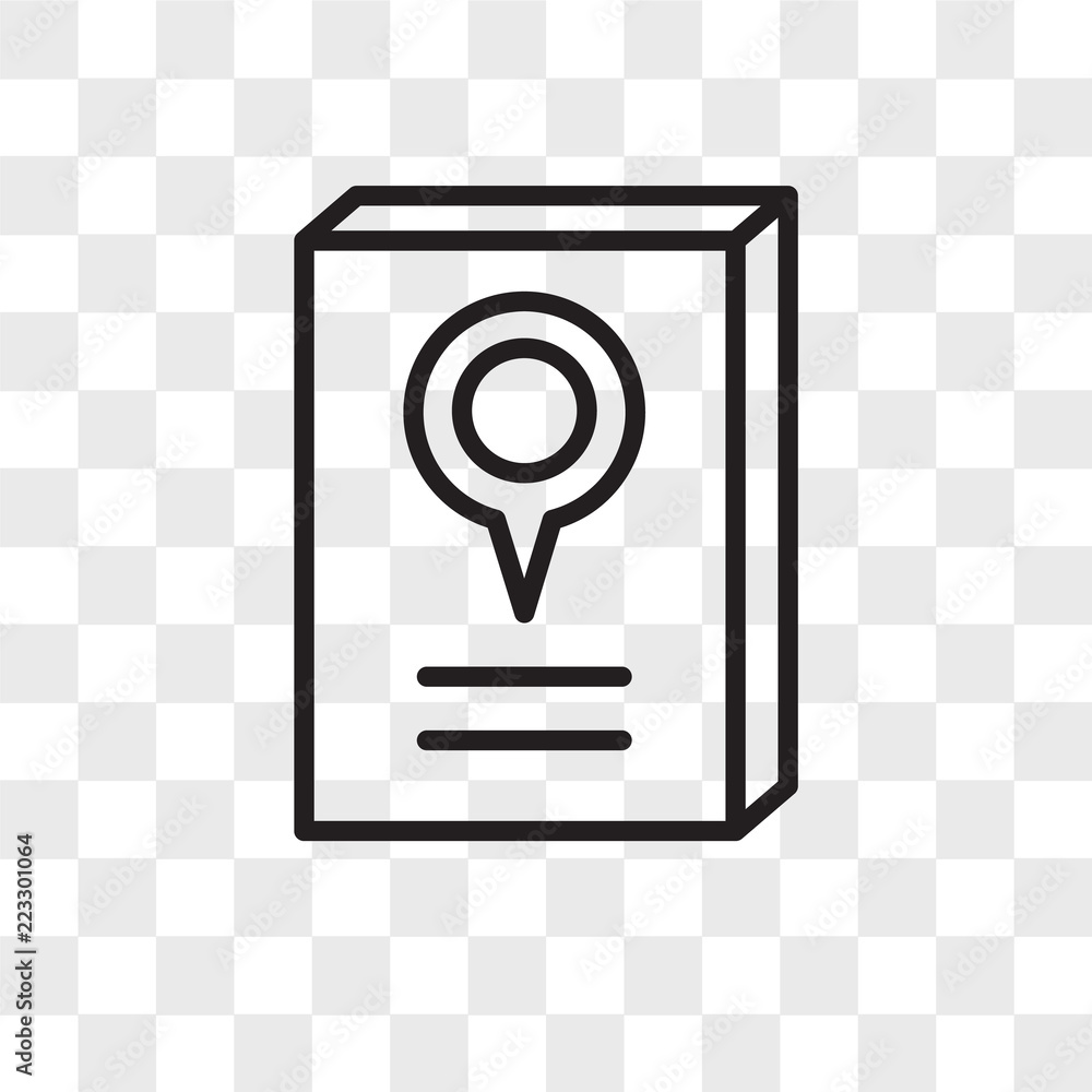 Poster map book vector icon isolated on transparent background, map book logo design