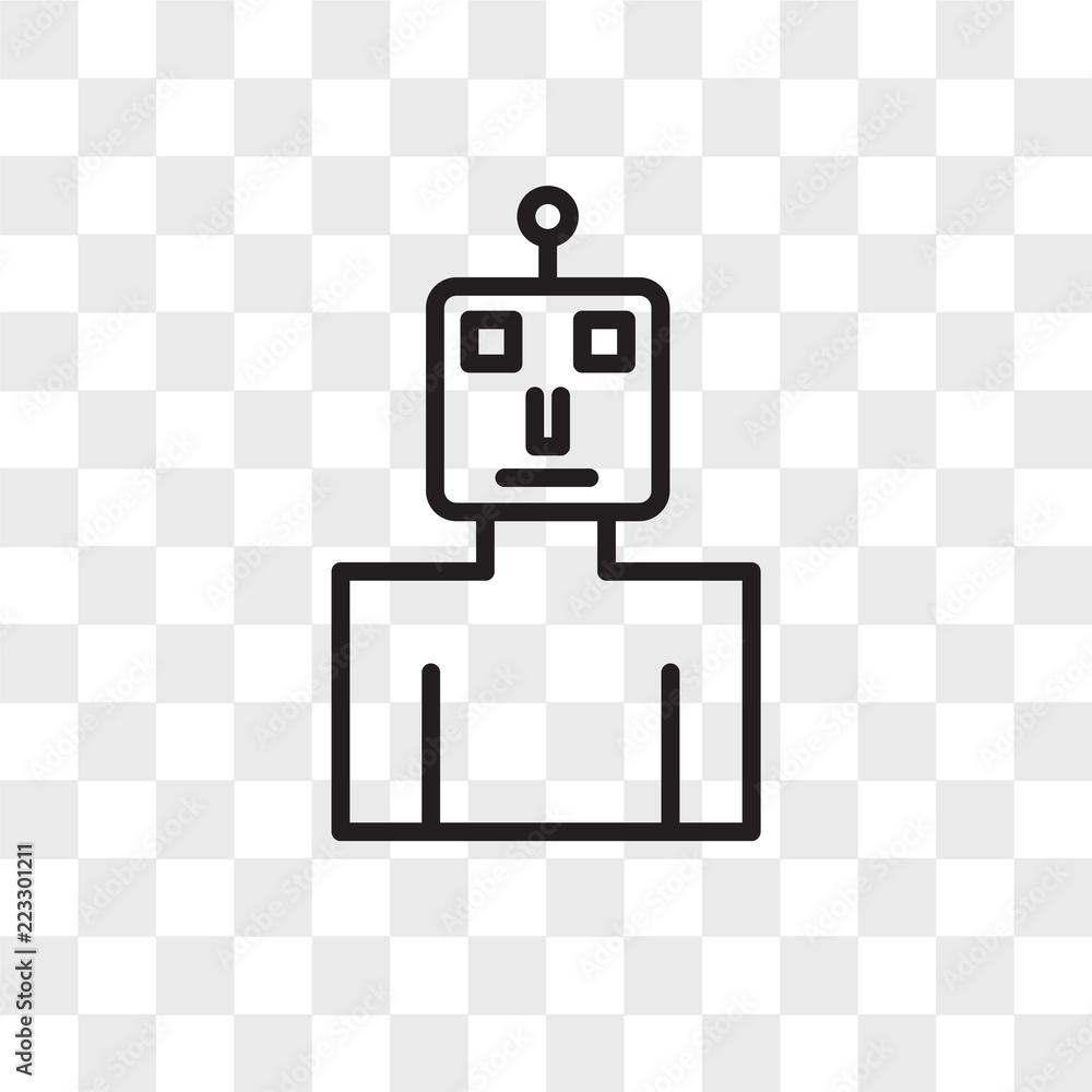 Poster robot vector icon isolated on transparent background, robot logo design