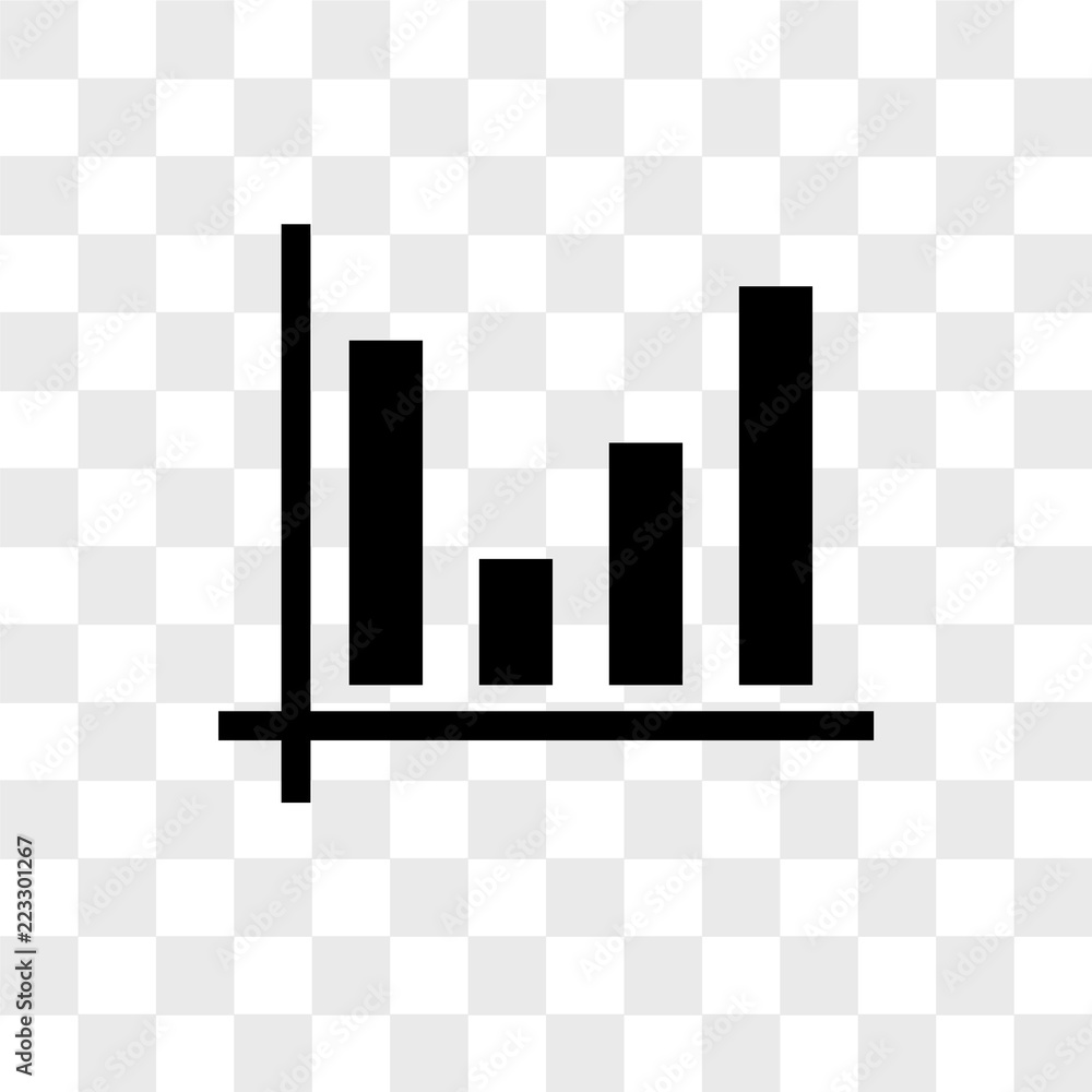 Poster bar chart vector icon isolated on transparent background, bar chart logo design