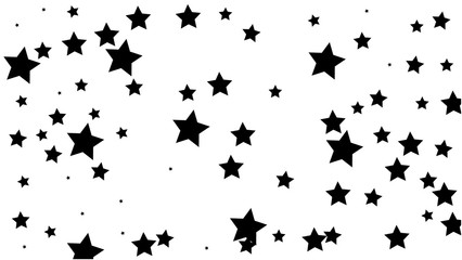 Abstract Background with Many Random Falling Golden Stars Confetti .