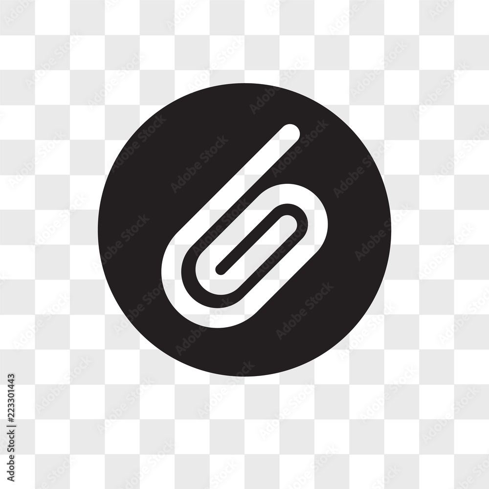 Poster attachment vector icon isolated on transparent background, attachment logo design
