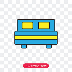 Bed vector icon isolated on transparent background, Bed logo design