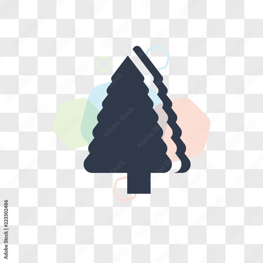Poster tree vector icon isolated on transparent background, tree logo design