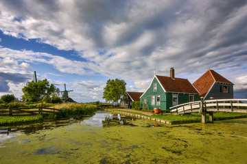 Zaandam, Holland, an old mill nowadays as a historic mill for tourists