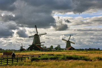 Zaandam, Holland, an old mill nowadays as a historic mill for tourists