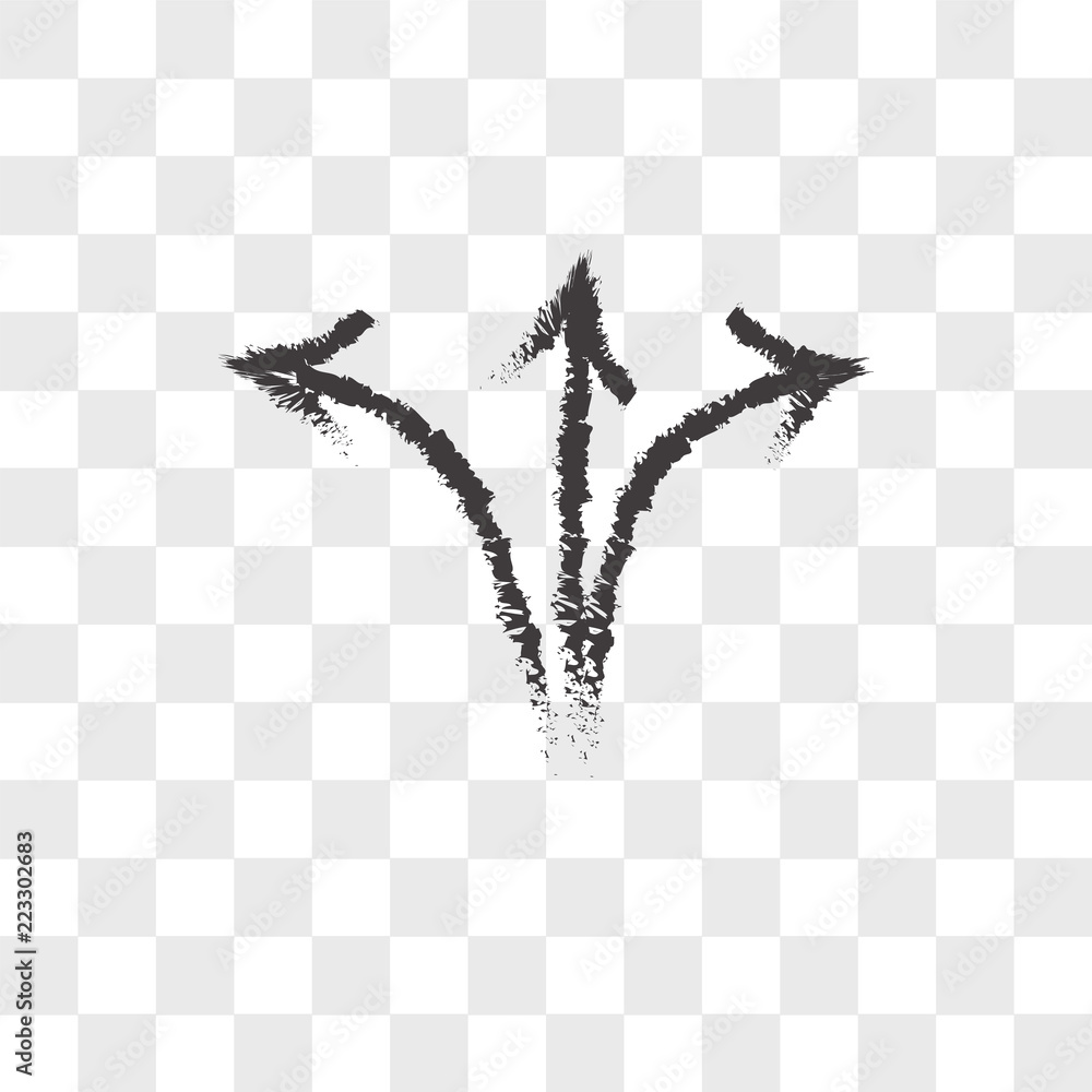 Poster sketched arrow vector icon isolated on transparent background, sketched arrow logo design