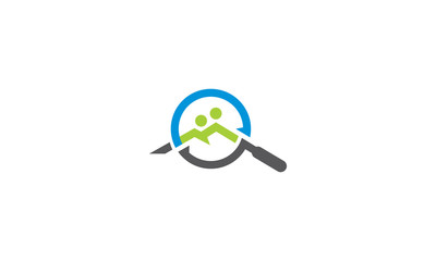 magnifying glass data logo icon vector
