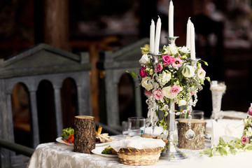 Wedding decorations in rustic style