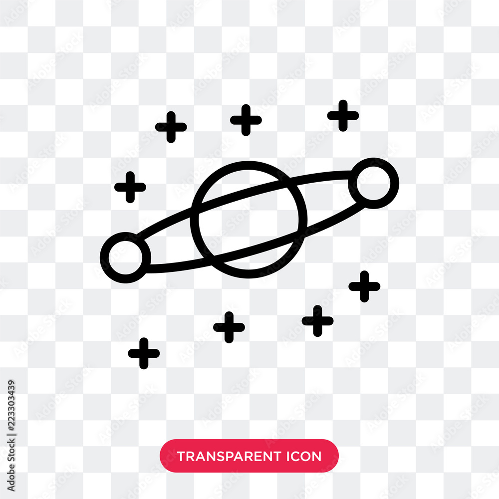 Poster planet vector icon isolated on transparent background, planet logo design