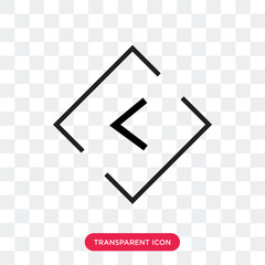 Left arrow vector icon isolated on transparent background, Left arrow logo design